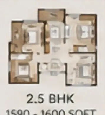 Embassy Chapparkallu 2.5 BHK · 1,590–1,600 sq ft floor plan image