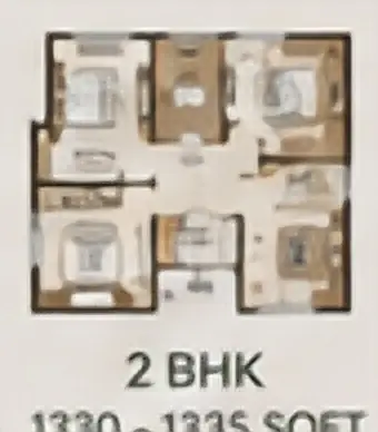 Embassy Chapparkallu 2 BHK · 1,330–1,335 sq ft floor plan image
