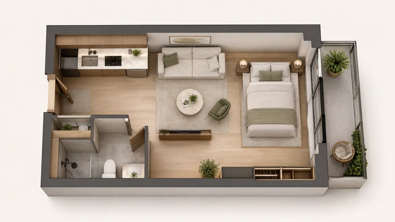 Embassy Chapparkallu Studio · 450–570 sq ft floor plan image