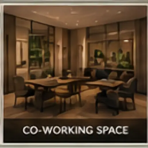 Coworking lounge with shared tables at Embassy Chapparkallu