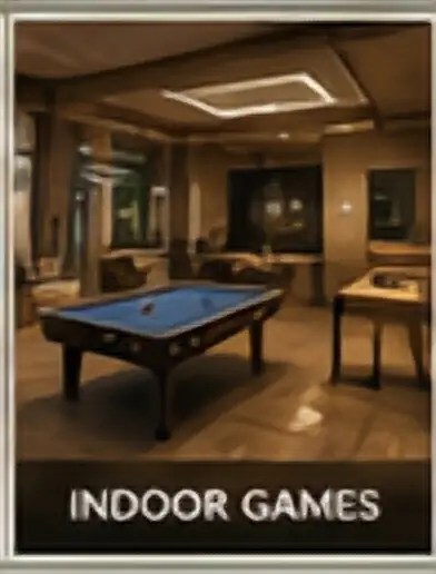 Indoor games room with table games at Embassy Chapparkallu